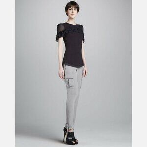 Skaist Taylor Washed Gray Silk Cargo Pants